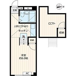 阿佐ヶ谷タウンハウス 1階ワンルームの間取り