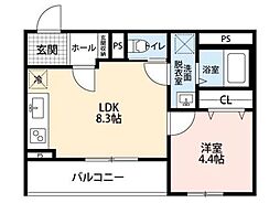 LiveleFine西浦和 1LDKの間取図画像