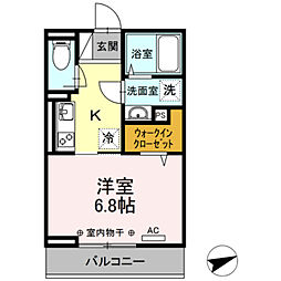 プレシャス富士見 1Kの間取図画像