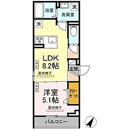 相模原市南区南台4丁目アパート 1LDKの間取図画像