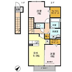 イソラフェリジェ 2DKの間取図画像