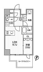 シーズンフラッツ新大塚 7階1LDKの間取り