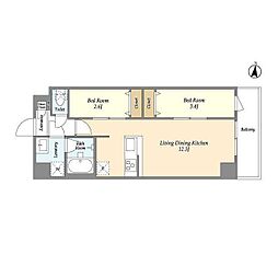 アルファコート梅島 2LDKの間取図画像