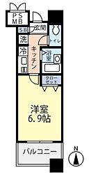 京急本線 新馬場駅 徒歩7分の賃貸マンション 3階1Kの間取り
