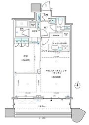 パークタワー勝どきサウス 1LDKの間取図画像