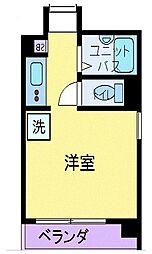 エルウイング立川二番館 3階1Kの間取り