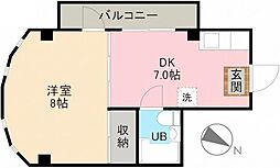 ペアレンツシティ 1DKの間取図画像