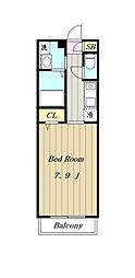 ベラコリーナ 1Kの間取図画像