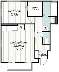 サニーコート小川 1階1LDKの間取り