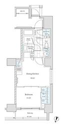 TheParkOne's神田 1DKの間取図画像