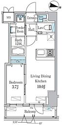 スタイリオ渋谷南平台 1LDKの間取図画像