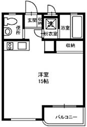 メゾンアンドー 1階ワンルームの間取り