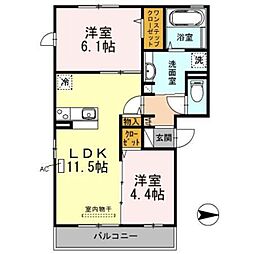 メゾンドシャルール 2LDKの間取図画像
