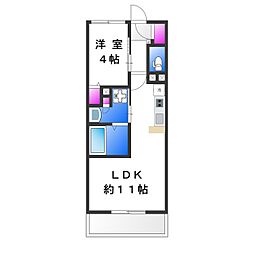 THEPHOERMETENNOJIEAST 1LDKの間取図画像