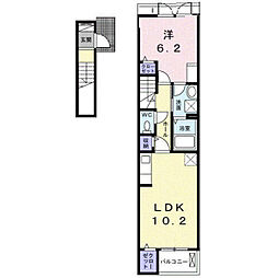 イリゼ府中 1LDKの間取図画像
