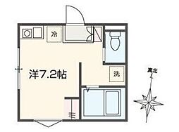 MELLAS日進III ワンルームの間取図画像