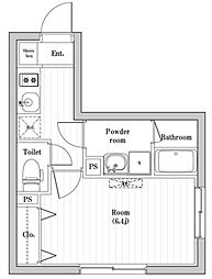 コンポジット渋谷本町 4階1Kの間取り