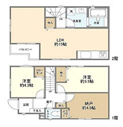 KoletTerrace下落合 #01 1階2SLDKの間取り