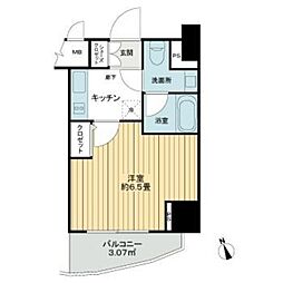 コンシェリア芝公園ＤＳ 9階1Kの間取り