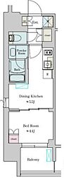 Brilliaist大井町 1DKの間取図画像