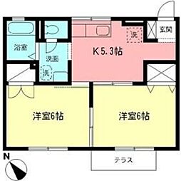 サニーハイツ 2Kの間取図画像