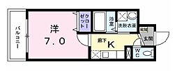 SkyHouse 1Kの間取図画像