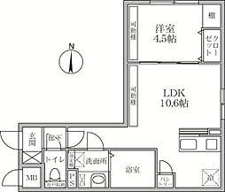 ラヴィエール大島&mew 1LDKの間取図画像
