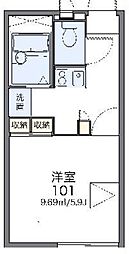 レオパレス狭山台 1Kの間取図画像