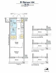 RESIDENCEKLENJI 1DKの間取図画像