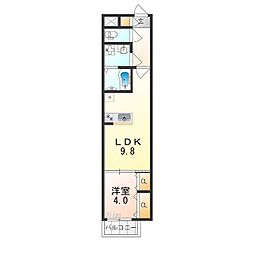 大阪市住吉区清水丘2丁目アパート 1LDKの間取図画像
