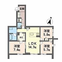 Ｅｃｒａｇｅ　Ｍ A0102 ｜ 福岡県福岡市博多区麦野３丁目5-7（賃貸マンション3LDK・1階・78.50㎡） その2