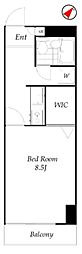 レジデンス106 1Kの間取図画像