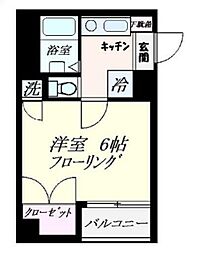 HOUZEN6 1Kの間取図画像