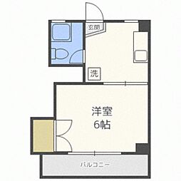アルテハイム博多2 1Kの間取図画像