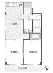 WAVEレジデンス 2LDKの間取図画像