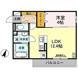 ディアコート住吉本町 1LDKの間取図画像
