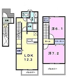ロジュマン・ガゾン 2階2LDKの間取り