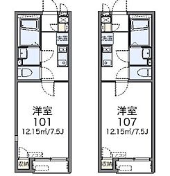 レオネクストアイランドパレス 1Kの間取図画像