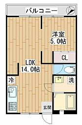 ハイツ寿 1LDKの間取図画像