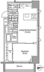 パークハビオ秋葉原エスト 1LDKの間取図画像