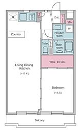 レジディア吉祥寺 1LDKの間取図画像