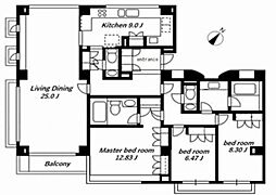 コスモ千石 1階3LDKの間取り