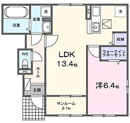コモドフジミ 1LDKの間取図画像