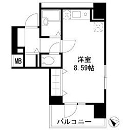 ドエルイン月島 ワンルームの間取図画像