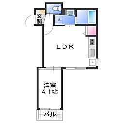 アビタシオン北野田 1LDKの間取図画像