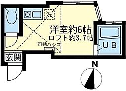 ミカサ小田 ワンルームの間取図画像