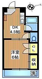 大久保ハイツ 1階1DKの間取り