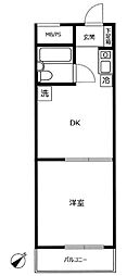 ルーブル小石川・森田ビル 4階1DKの間取り