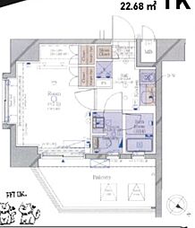 コンシェリア豊洲MASTER'SVILLA 1Kの間取図画像