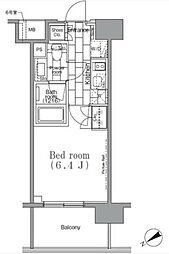 パークハビオ目黒リバーサイド 1Kの間取図画像
